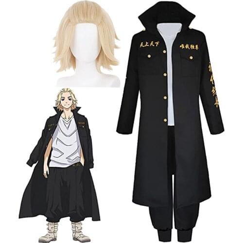 Anime Tokyo Revengers Manjiro Sano Cosplay Costume Wig Leader Windbreaker Men Women Halloween Gift