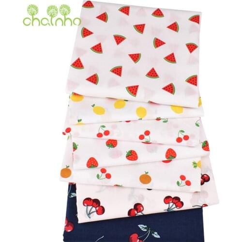 Printed Plain Cotton Fabric,Little Fruite Series,DIY Sewing Quilting Poplin Material For Baby&Childrens Shirts,Skirts&Dress