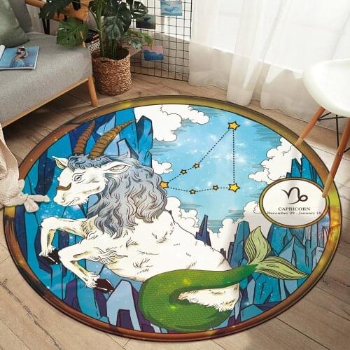 12 Constellation Capricorn Pattern Rectangle Round Carpet Floor Mat Living Room Decor Home 2020 Carpet Non-slip Rug Bedroom