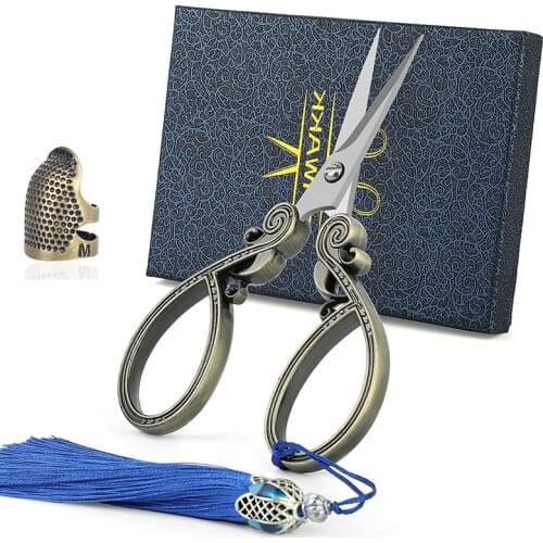 SHWAKK Retro Scissors Antique Thread Cutter Vintage Scissors Embroidery Cross Stitch Sewing Stainless Steel Scissors Tailor