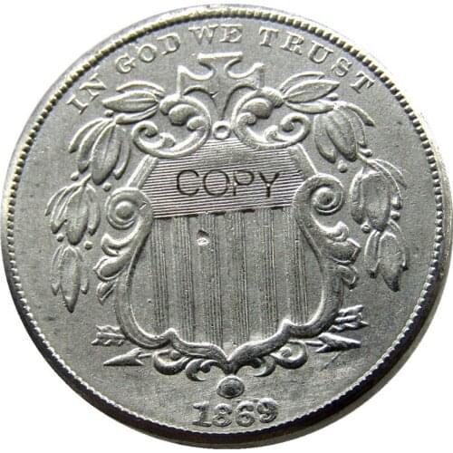 US 1869 Shield Nickel Five Cents Copy Decorative Coin