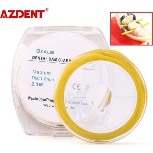 Dental Rubber Dam Stabilizing Cord Size Medium Wedges Clamps Sheets Elastic Rubber Barrier Wedge Line Length 2.1m