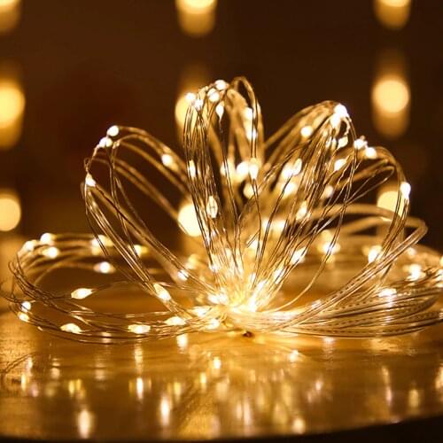 5V 1/2/5/10M Copper Wire LED String Lights Vanity light Holiday lighting Fairy Lights Xmas Garland For Wedding Party Decoration