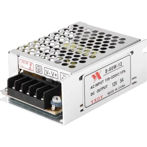 DC 12V 5A 60W Lighting Transformer LED Driver Power Adapter Switch for LED Strip Light Switch Power Supply