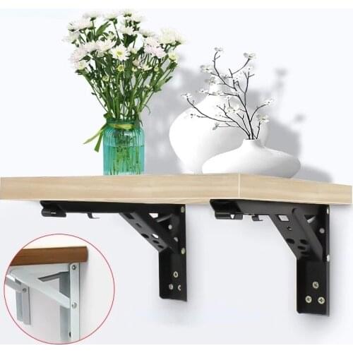 2PCS Triangle Folding Angle Bracket Heavy Support Adjustable Wall Mounted Bench Table Shelf Bracket Furniture Hardware
