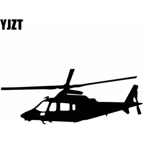 YJZT 15.2CM*5.9CM Advanced Helicopter Aircraft Silhouette Vinyl Decal Delicate Car Sticker Black/Silver C27-1190