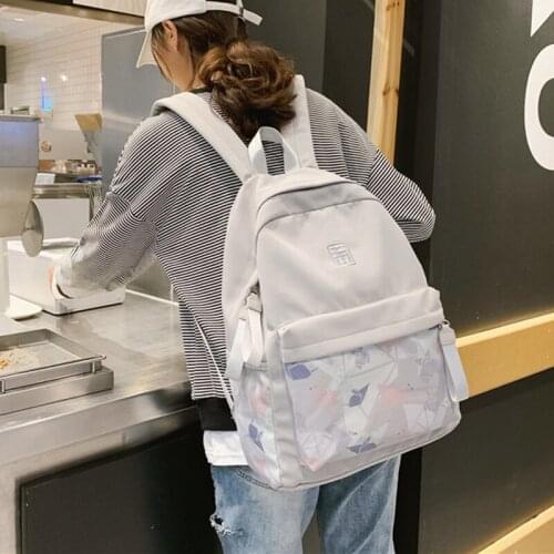 Mjzkxqz Women Nylon Backpack Candy Color Waterproof School Bags For Teenagers Girls Patchwork Back Pack Ladies Rucksack Mochila