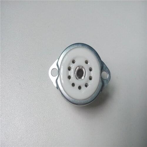 12pcs ceramic tube socket GZC9-F 9 pin scaffolding tube holder silver feet for HIFI 12AX7 12AU7 12AY7 6J8
