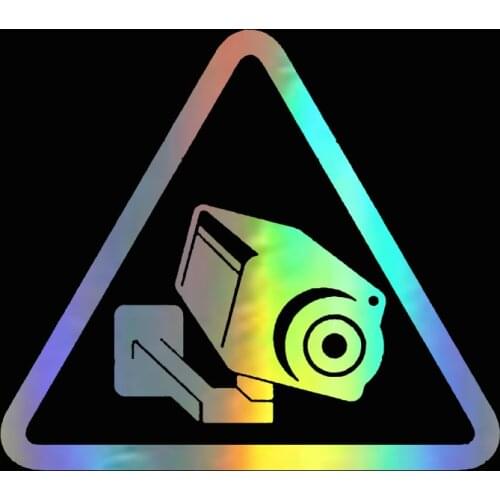 14.2CM*12.5CM Camera Video Cool Surveillance Sign Vinyl Accessories Decal for Peugeot Warning Sign Camera