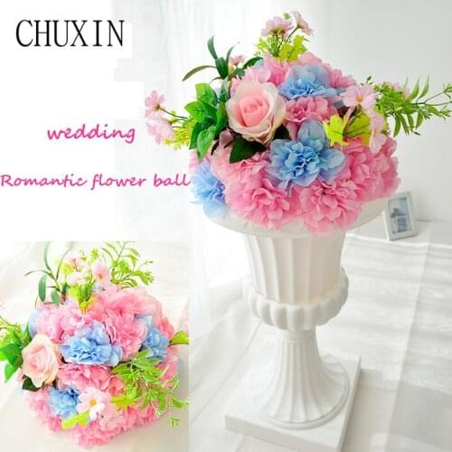 30cmWedding decoration NEW road lead flower ball wedding supplies layout Artificial flower t set decor silk flower row hydrangea