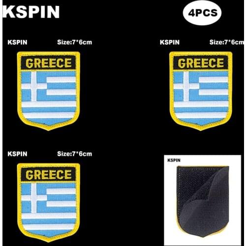 National Flag Patch Hook Loop Greece Badges Armband 3D Stick on Jacket Backpack Stickers
