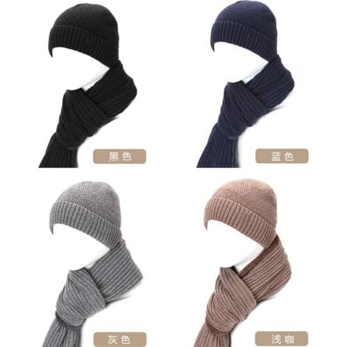 4color Winter 2pcs/set warm wool buddhism Cap Buddhist monk hat kung fu lay meditation hatsscarf black/gray/dark blue