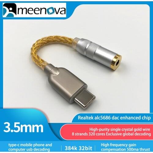 ALC5686 USB-C to 3.5mm Audio Jack Adapter, 32bit 384khz, HiFi Portal DAC, 4.4mm balanced port 2.5mm for Xiaomi11 Pro, Mix4, Oppo