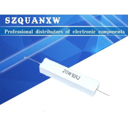 2Pcs Full Value 20W 5% Cement Resistor Power Resistance 0.1 ~ 10K 1R 2R 6.8R 0.01R 4.7R 330R 510R 68R 10R 100 1K 1.5K 2K 10K ohm