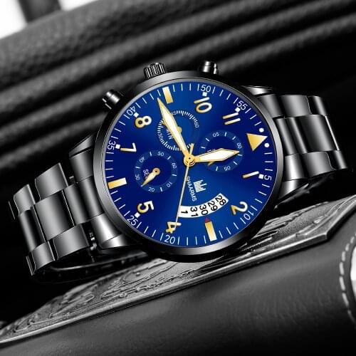 New Men Military Calendar Watches Mens Stainless Steel Casual Quartz Watch For Men Wristwatch Relogio Masculino Montre Homme Hot