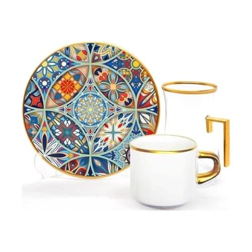 Drop Focus Handled Tea & Coffee Set 18 pieces Mandala