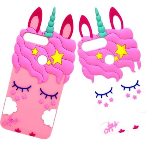 For Huawei Honor 7A Pro Case For Coque Huawei Y6 2018 Cover Cartoon 3D Unicorn Soft Silicone Phone Case For Y 6 Y6Prime 2018