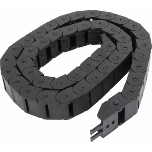 CNC Machine Black Plastic 15mmx15mm R5.5cm Cable Drag Chain 3.3Ft Long