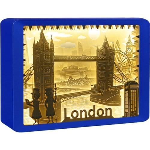 Wooden Photo Frame Linen Board Shadow Boxes 3D Showcase Keepsake Art Wedding DIY Family Frame with Led Light