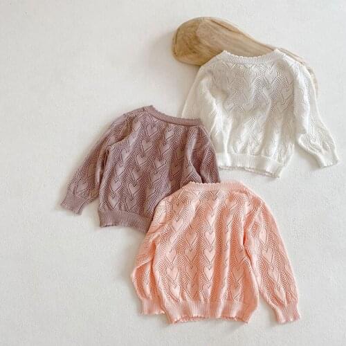 Keelorn Baby Girl Coats 2021 New Spring Summer Toddler Girls Knitting Solid Color Sweater Children Single-breasted Warm Outwear