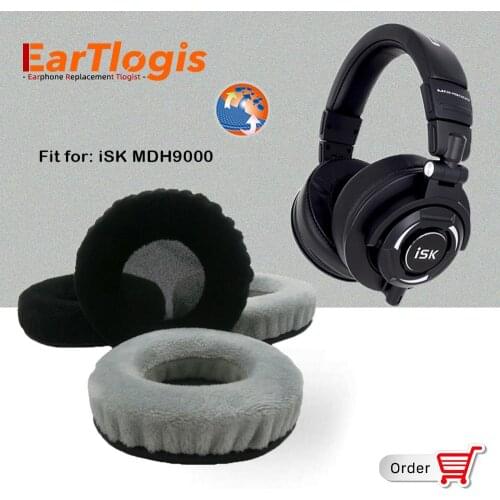 EarTlogis Velvet Replacement Ear Pads for iSK MDH9000 MDH-9000 Headset Parts Earmuff Cover Cushion Cups Pillow