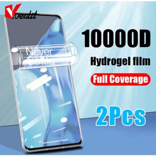 2pcs Full Cover Hydrogel Film for OnePlus 9 9R 8 8T 7 7T 6 6T Pro Protective film for One Plus Nord N100 N200 Screen Protector