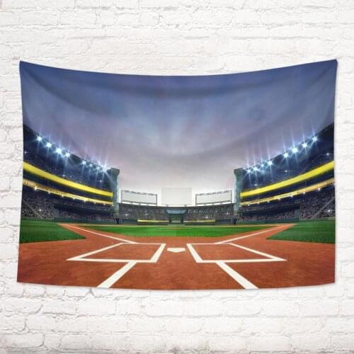 Tapestry Stadium American Football Stadium Field Light Night Soccer Turf Home Decor Wall Hanging for Living Room Bedroom Dorm