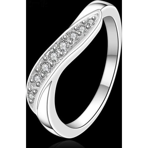 2016 HOT R159 Wholesale Luxury Brand silver finger lady women silver fashion ring wedding love Valentines Day engagement