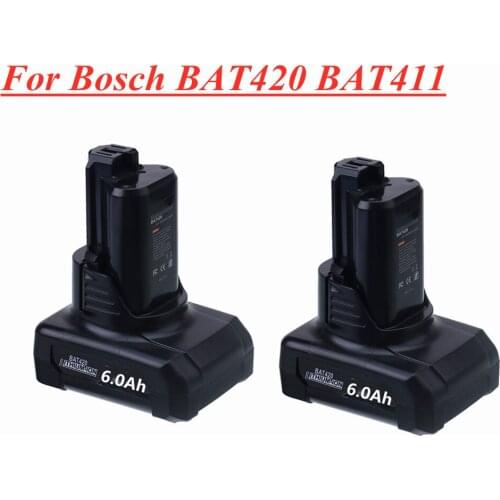 12V 6.0Ah Li-ion BAT420 Replacement Battery for Bosch BAT411 BAT412 BAT413 BAT414 10.8-Volt Max Battery Cordless Power Tools L50
