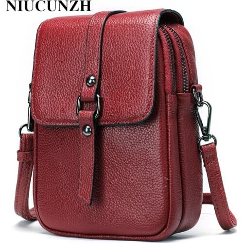 NICUNZH Small Women Bag Purse Shoulder Phone Bag Crossbody Genuine Leather MIni Crossbody Messenger Purse For Women Bags Casual