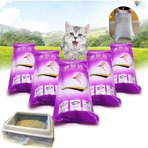 Pet Cat Litter Bag Cats Litter Box Mat Duty Drawstring Cat Litter Pan Bags Kitten Cleaning Supplies for Storage Cat Sand