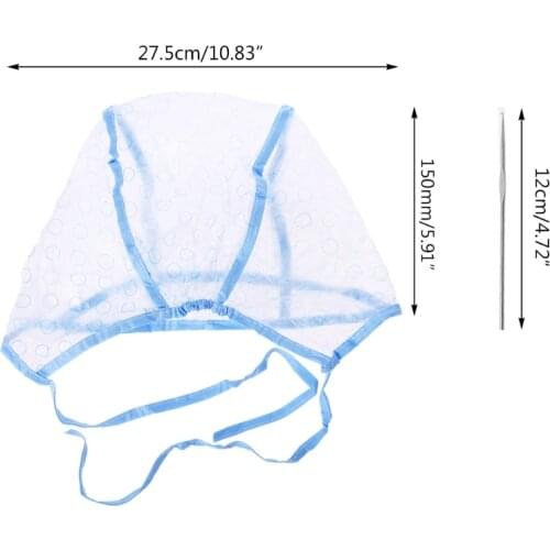 MOLF 2pcs/set Hair Dyeing Cap + Hook Brush Coloring Highlighting Frosting Tipping Cover Protector Pro Hair Salon Care Styling