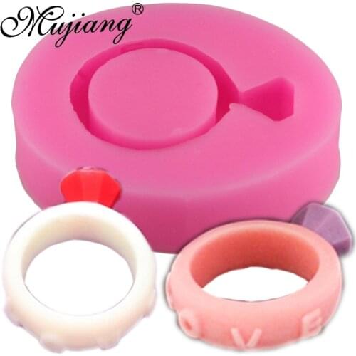 Mujiang Diamond Ring Chocolate Silicone Mold Wedding Fondant Cake Decorating Tools DIY Sugar Paste Candy Caly Soap Molds