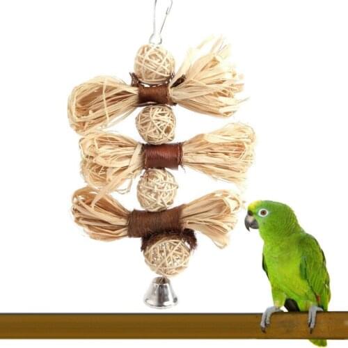 Natural Chews Toy for Pet Bird Parrot Macaw African Grey Budgie Parakeet Cockatiels Bites Swing Cages Toys Bird Accessories