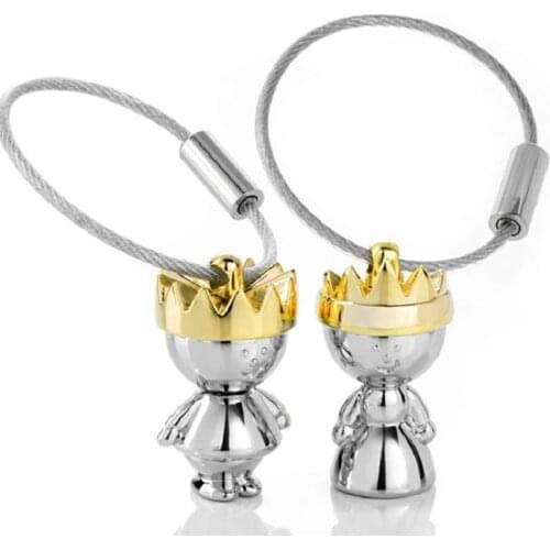 A Pair Designer Brand Keychain Key Holder Novelty Gift Gold Chains Rings innovative Items for couple Trinket Key Chain GE