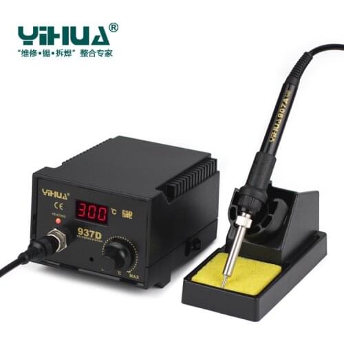 Newest YIHUA 220V/110V EU/US 50W Temperature Control ESD Digital Soldering Station / Rework Stations YIHUA 937D with tools