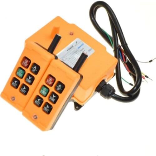 HS-6 6 Keys 1 Speed 2 Transmitter + 1 Receiver Hoist Industrial Wireless Crane Truck Remote Control Push Button Switch HS-6 6 Ke