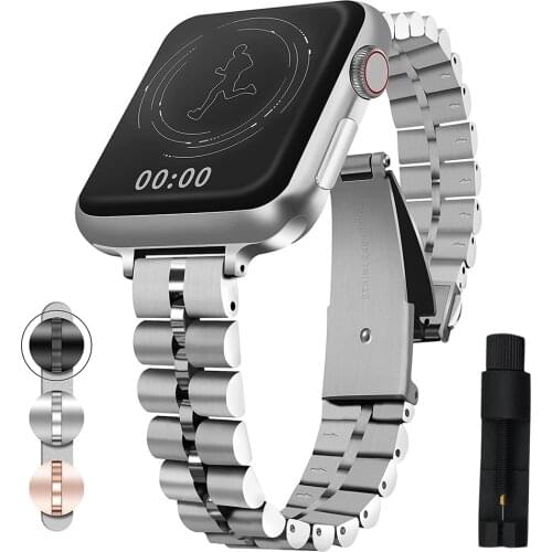 Bands for apple watch 6 strap 40mm 44mm slim stainless steel Metal band for iwatch se apple watch 5 4 3 38mm 42mm bracelet wrist