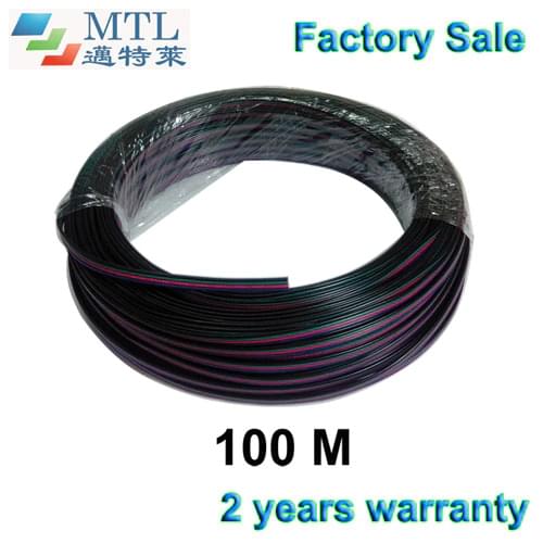 RGB cable wire 100 meters long, 22 AWG wire, 100 m/reel, for RGB LED strip, factory wholesale