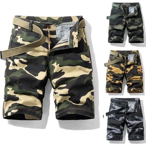 Mens Shorts Green Cargo Shorts Summer Bermudas Male Flap Pockets Jogger Shorts Casual Working Army Tactical Bermudas 2021