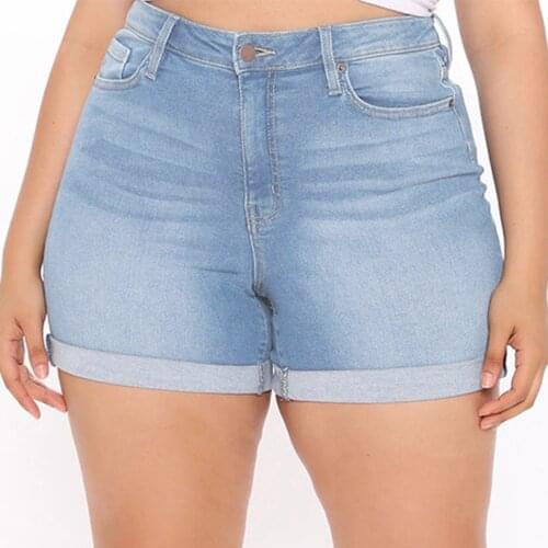 Blue Jean Shorts For Women Casual Sexy Hip Lift High Waist Denim Shorts Mujer Short Jeans Female Shorts Jeans With Pockets#F3