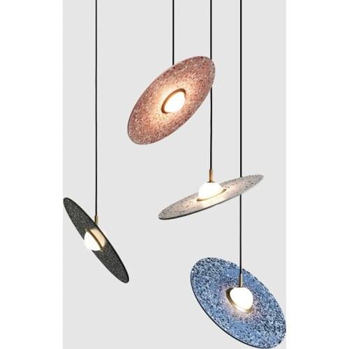 Nordic Minimalist Art Terrazzo Chandelier Dining Room Bedroom Bedside Designer Chandelier Modern Pendant Lamp Light Fixture