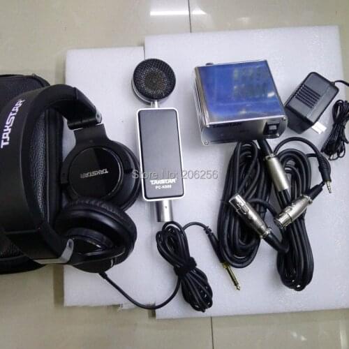 Recording studio Takstar pc-k800 condenser microphone+HD5500 Monitor Headphones whole set with 48V illusion power supply Cable