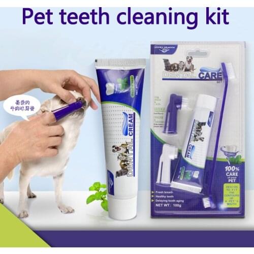 Super Soft Pet Finger Toothbrush Set Dog Brush Bad Breath Tartar Teeth Care Tool Dog Cat Cleaning Toothpaste Back Up Brush Care