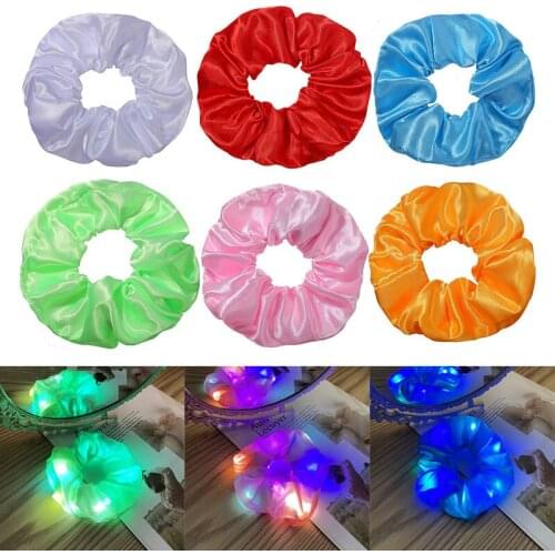Led Luminous Hair Ring European And American Halloween Luminous Hair Tie Hair Rubber Bands Halloween Party Ornaments