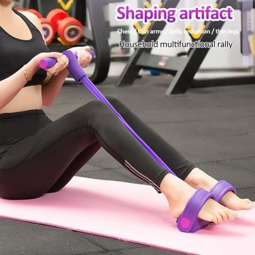 Fitness Gym 4 Tube Resistance Bands Latex Pedal Exerciser Sit-up Pull Rope Expander Elastic Bands Yoga equipment Pilates Workout