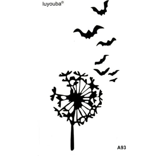 Bat Tree Waterproof Temporary Tattoos Men Tatuajes Temporales Glitter Tattoo Sleeve Tatoo Henna Tatuagem Art Tattoo