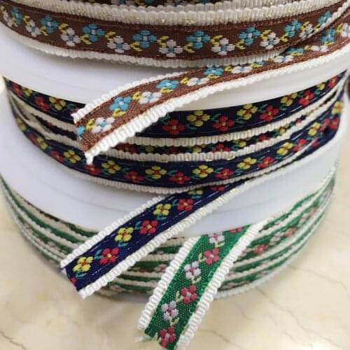 Embroidery ethnic jacquard webbing woven tape lace trim ribbon 1.3cm tribal boho DIY garment bag gift accessory floral zakka sew