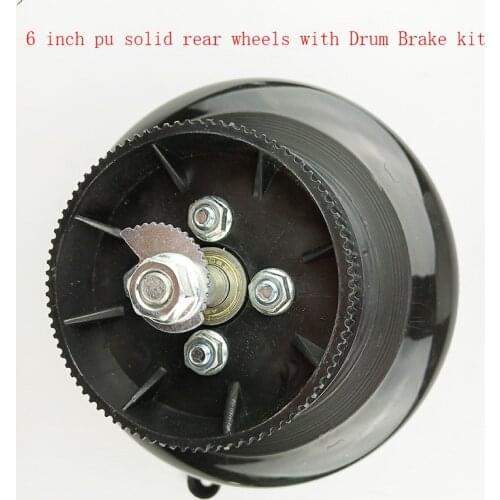 High Quality 6 Inch 140mm Pu Solid Front or Rear Wheel with Drum Brake Kit for Small Electric Scooters Mini Folding Scooter