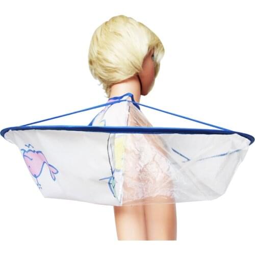 1PC Children Foldable Hair Cape Cutting Cloak Umbrella Cape Transparent Haircut Cloak Cape Salon Barber Hair Styling Accessories